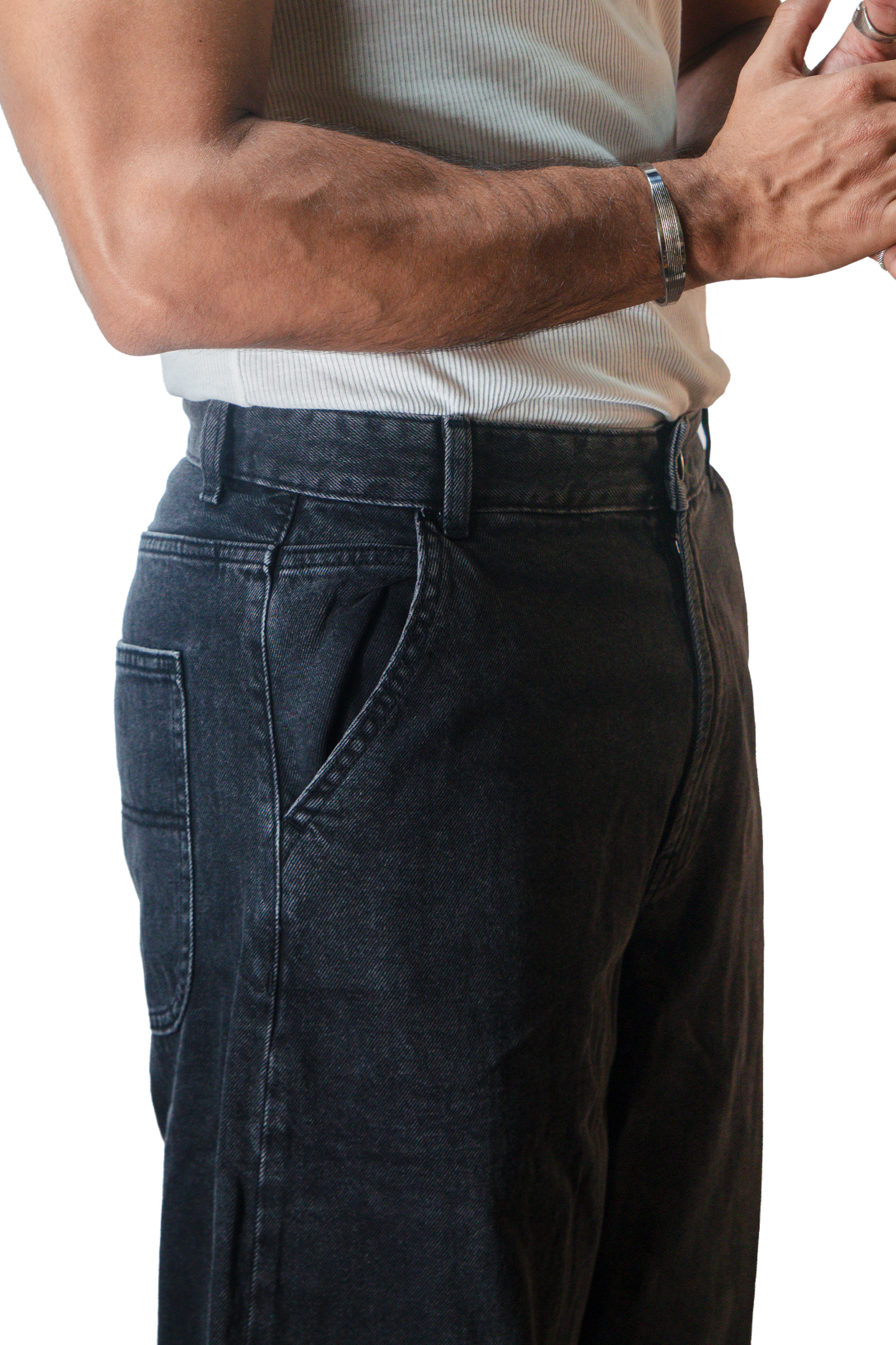 Acid Black Loose Fit Jeans