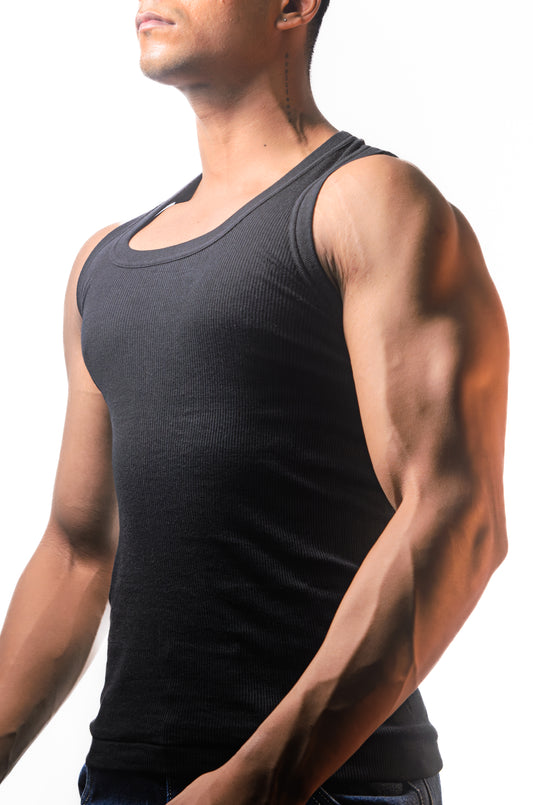 Flex Ribbed Vest 4-Pack Black