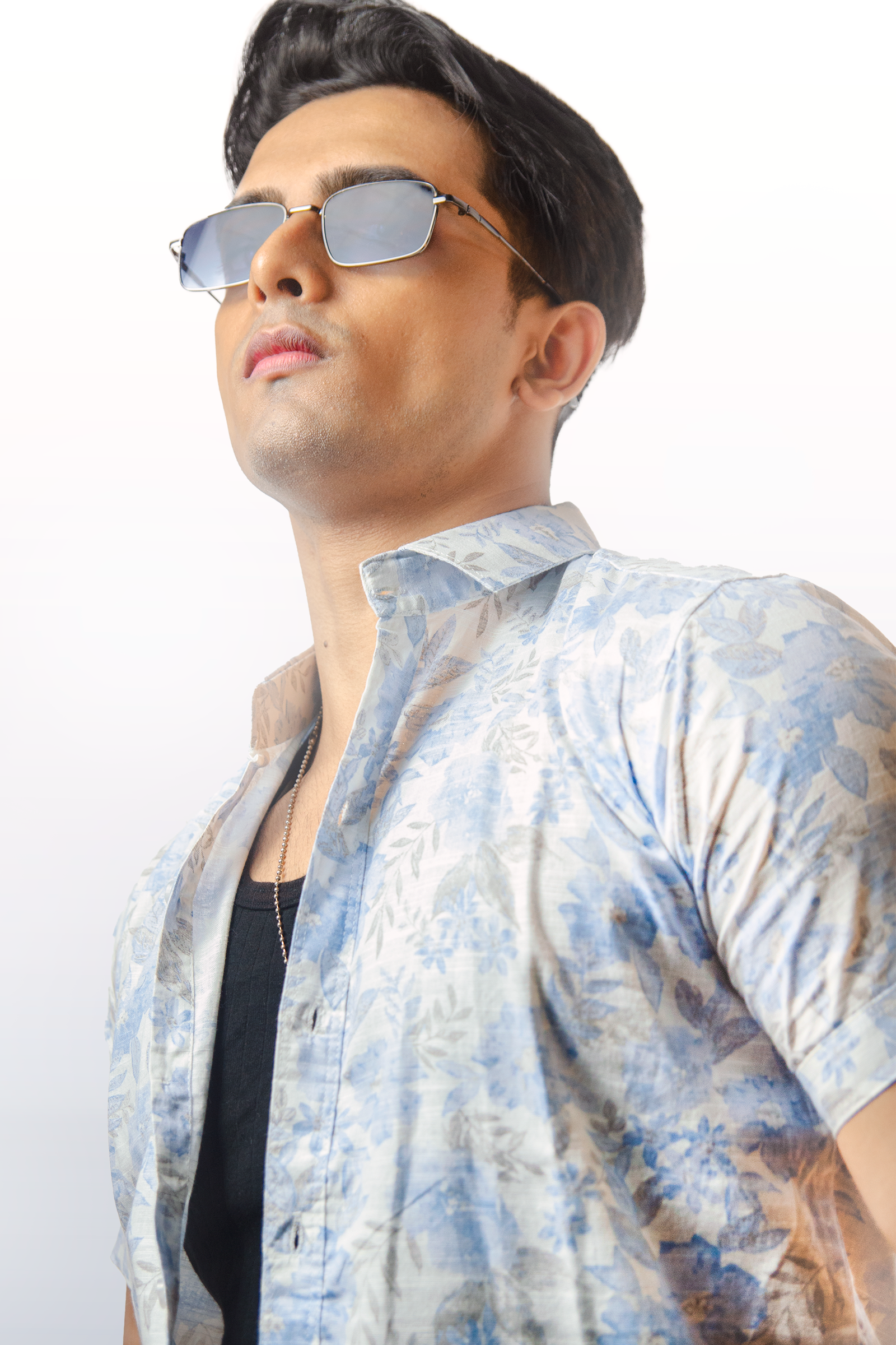 Linen White Printed Shirt