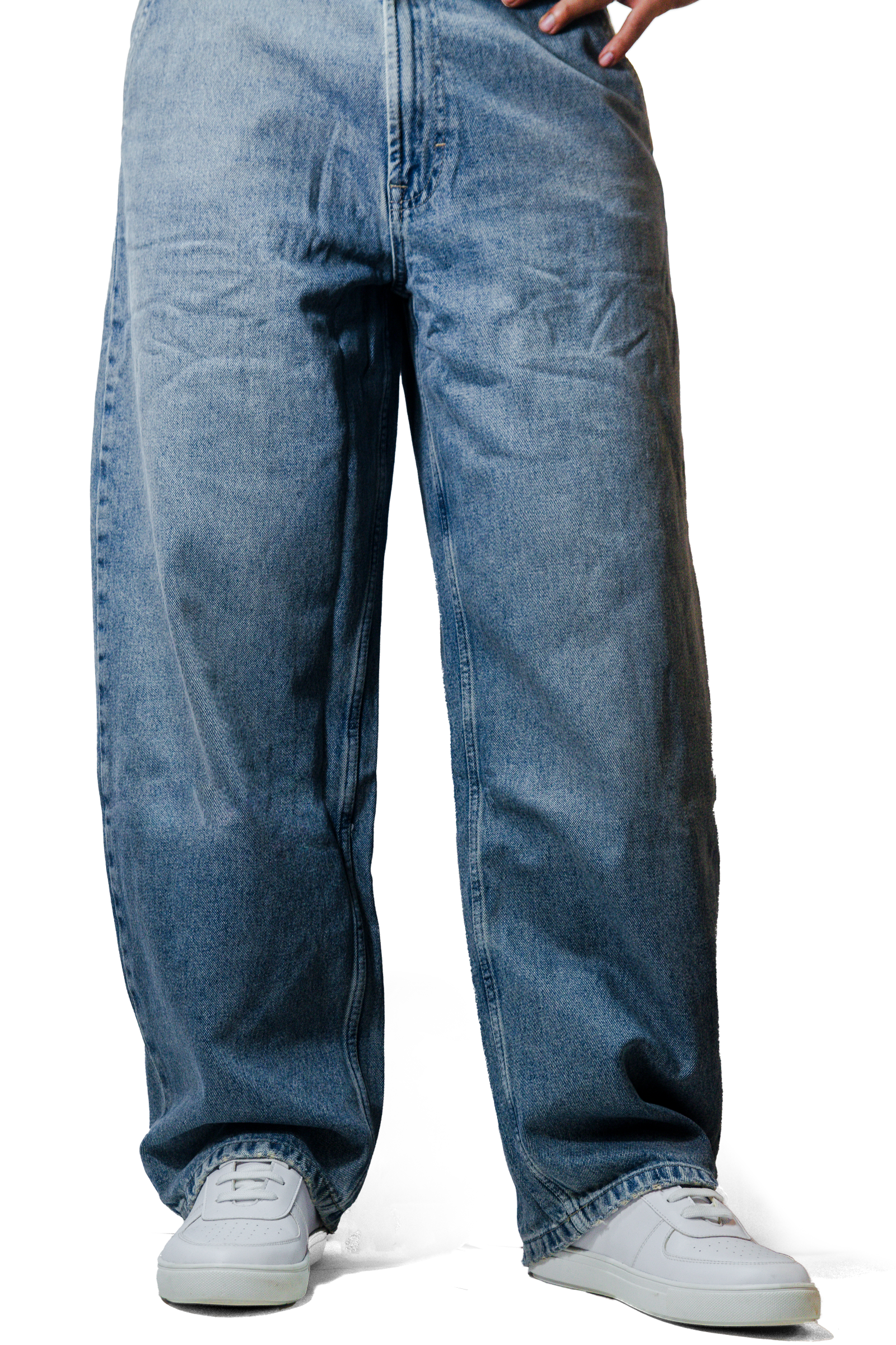 Worn Blue Straight Fit Jeans