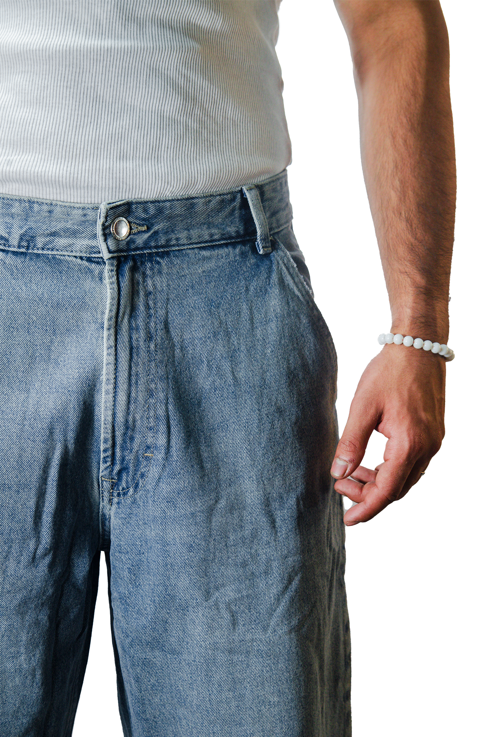 Worn Blue Straight Fit Jeans