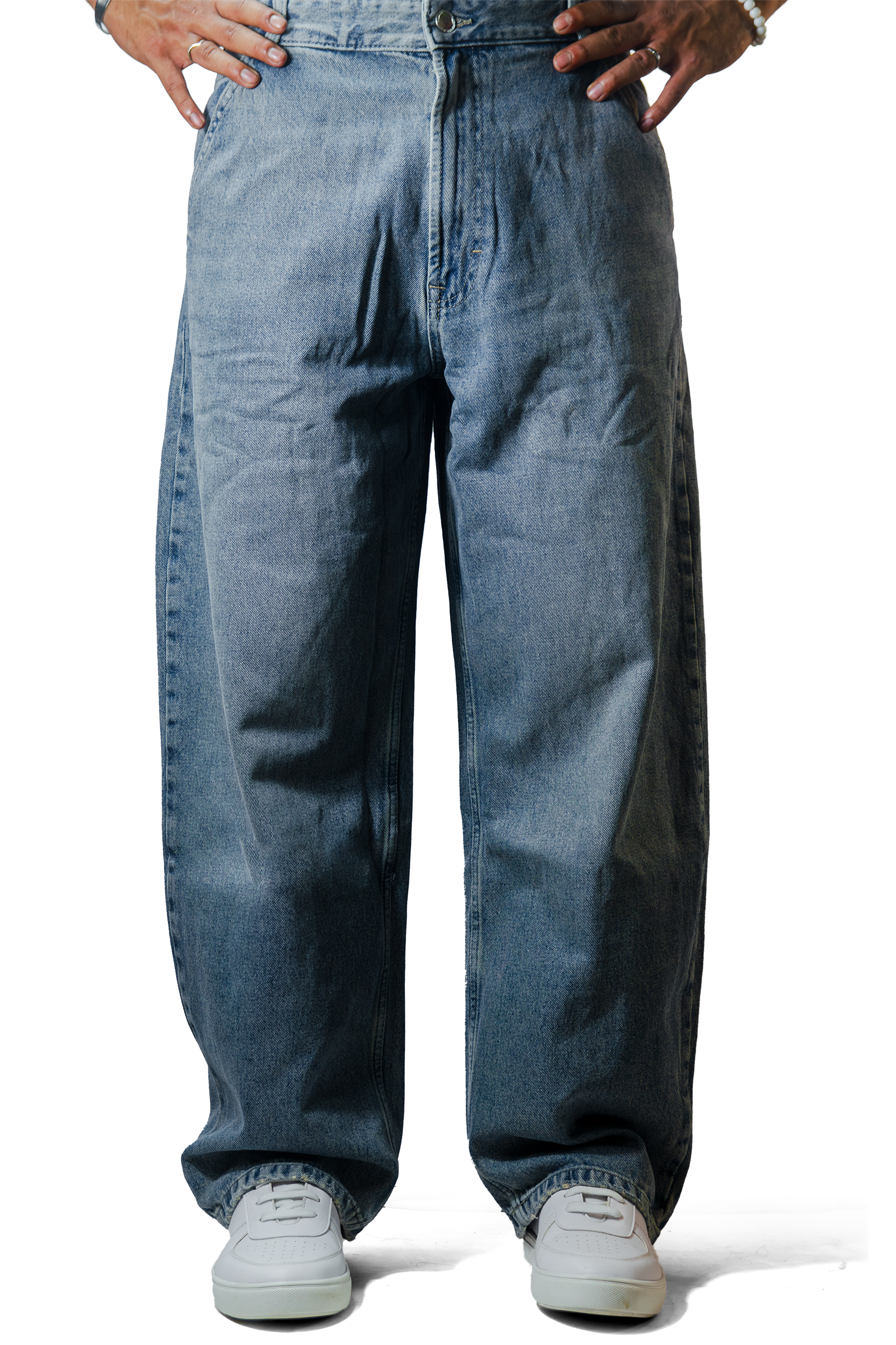 Worn Blue Straight Fit Jeans