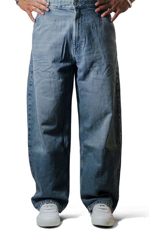 Worn Blue Straight Fit Jeans