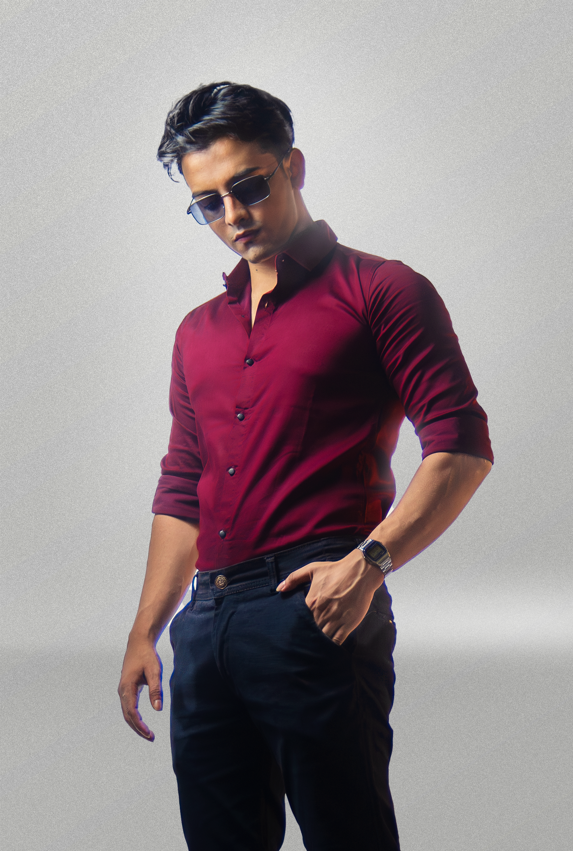 Plain Scarlet Maroon Shirt