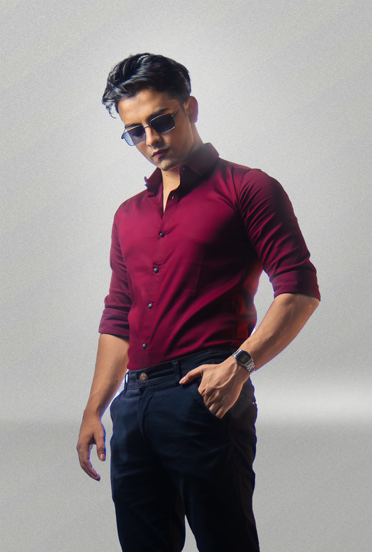 Plain Scarlet Maroon Shirt