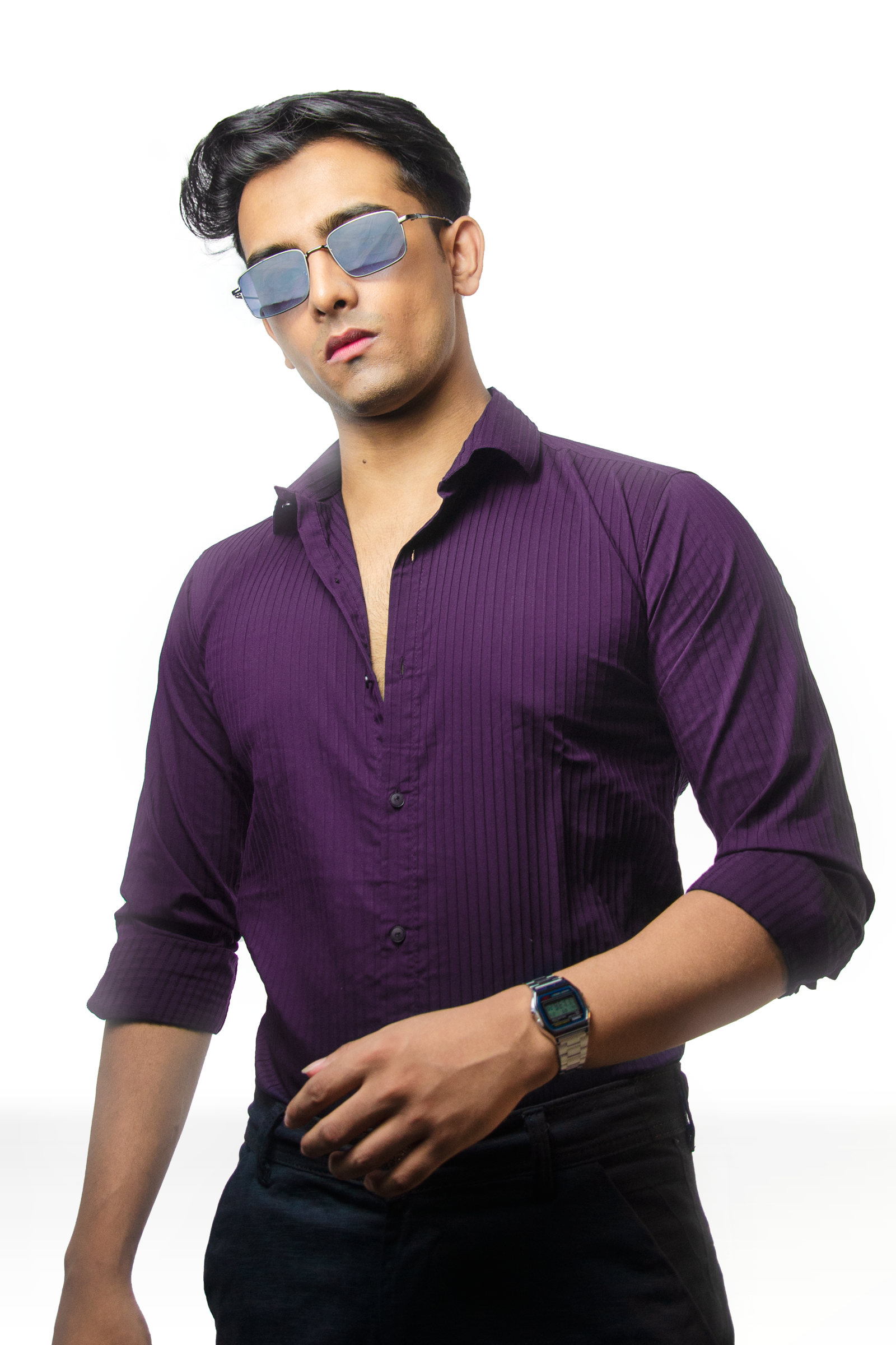 Violet Textured Stripe