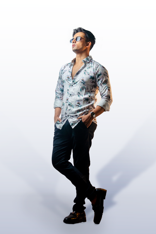 Pearl White Printed Shirt