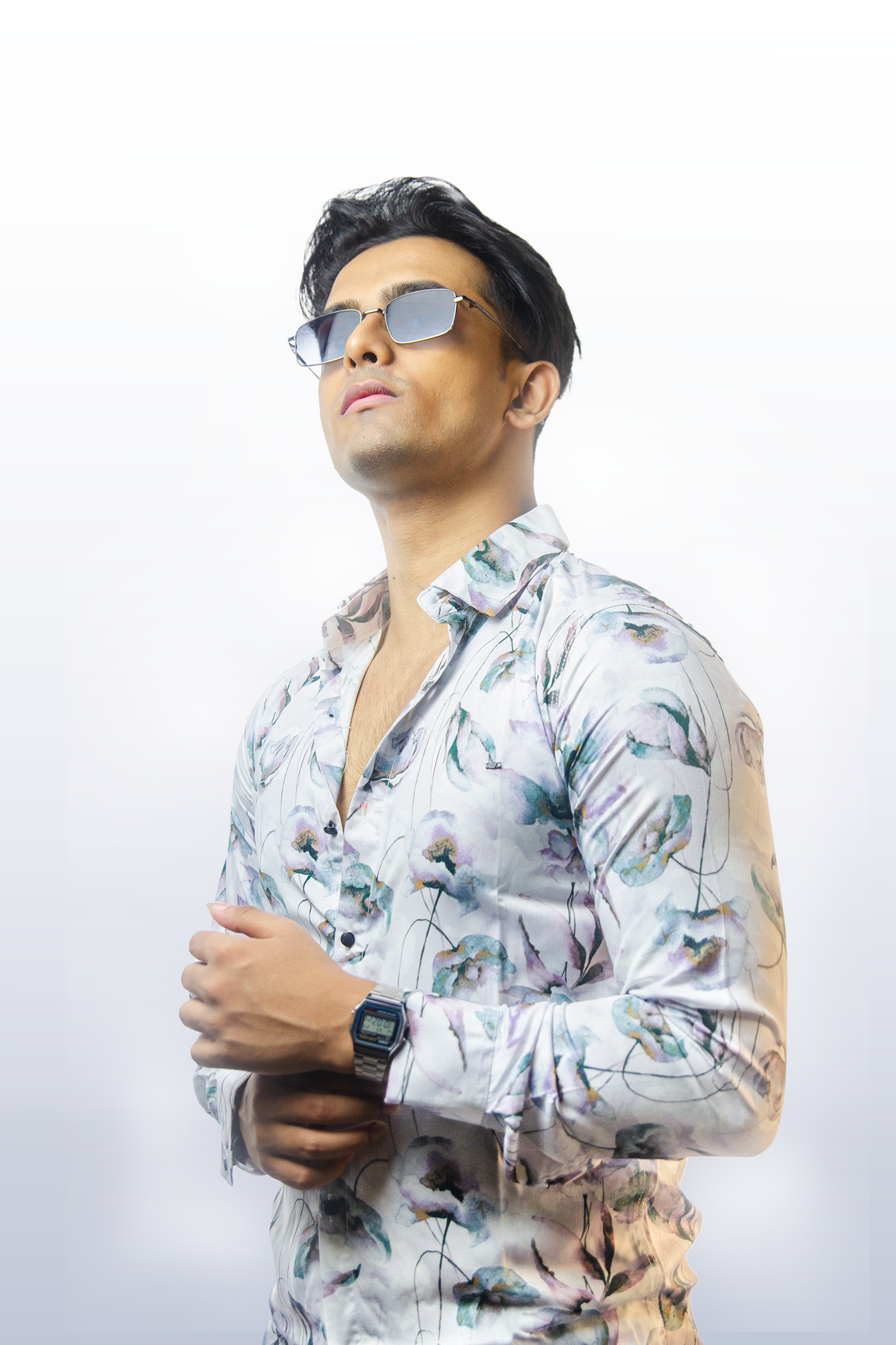 Pearl White Printed Shirt